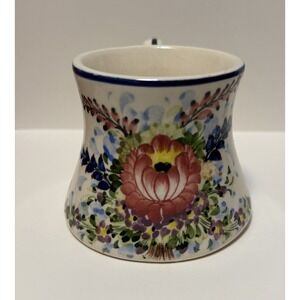 Vintage Guadalajara Mexico Hand Painted Mini Cup CEYAR GUAD Folk Pottery Floral
